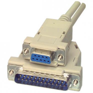 CABLE SERIE NULL MODEM DB9H-DB25M 2M - Imagen 1