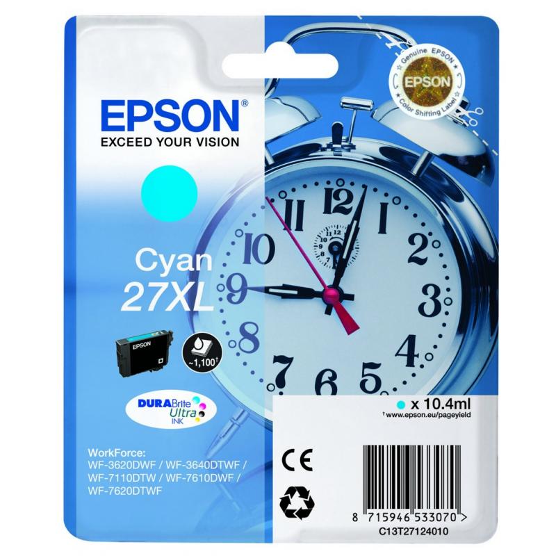 CARTUCHO EPSON 27XL CIAN WF3620SS - Imagen 1