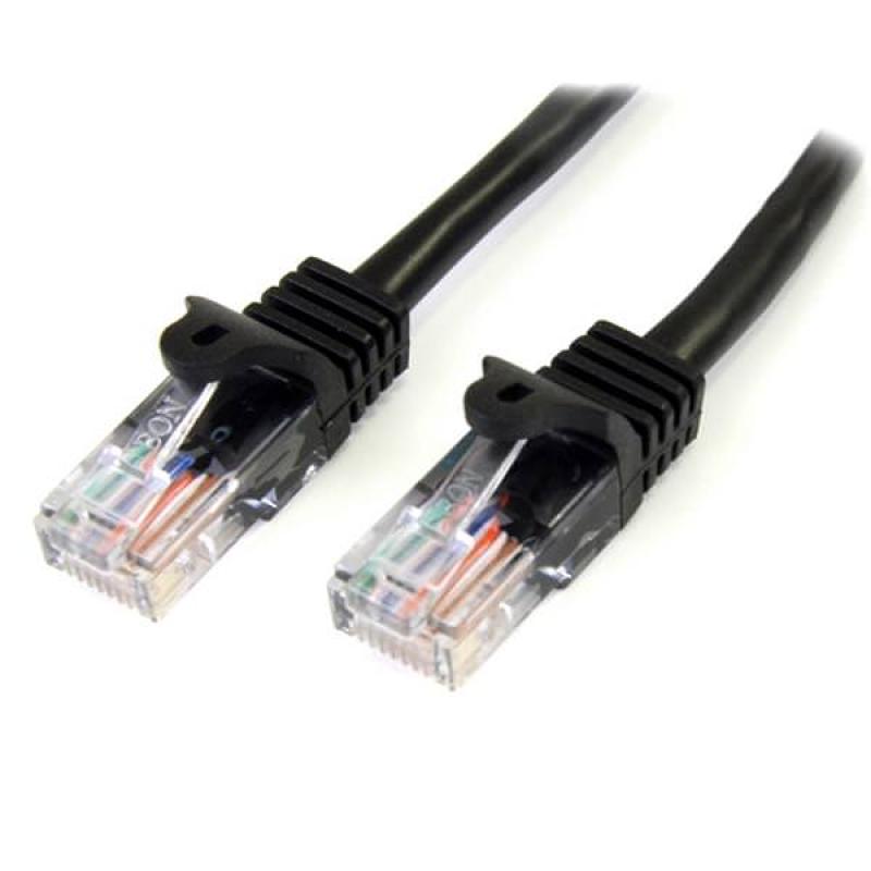 STARTECH CABLE ETHERNET 3M UTP NEGRO CAT5E RJ45 - Imagen 1