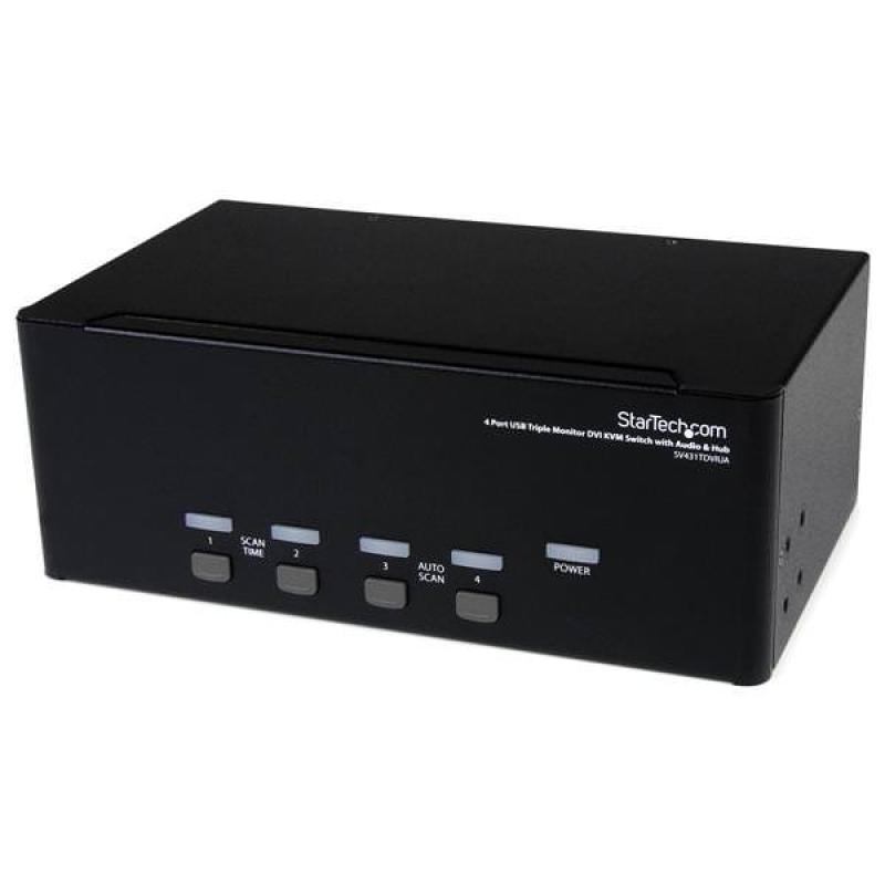 STARTECH CONMUTADOR SWITCH KVM 4 PUERTOS VIDEO DVI - Imagen 1