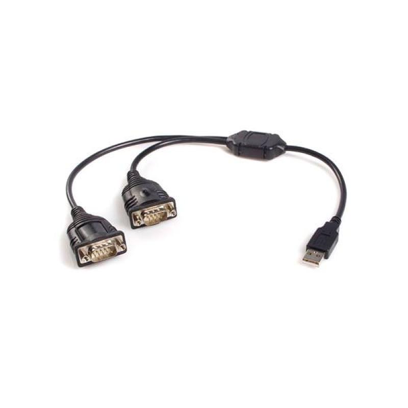 STARTECH CABLE ADAPTADOR 0,3M USB A 2 PUERTOS SERI - Imagen 1