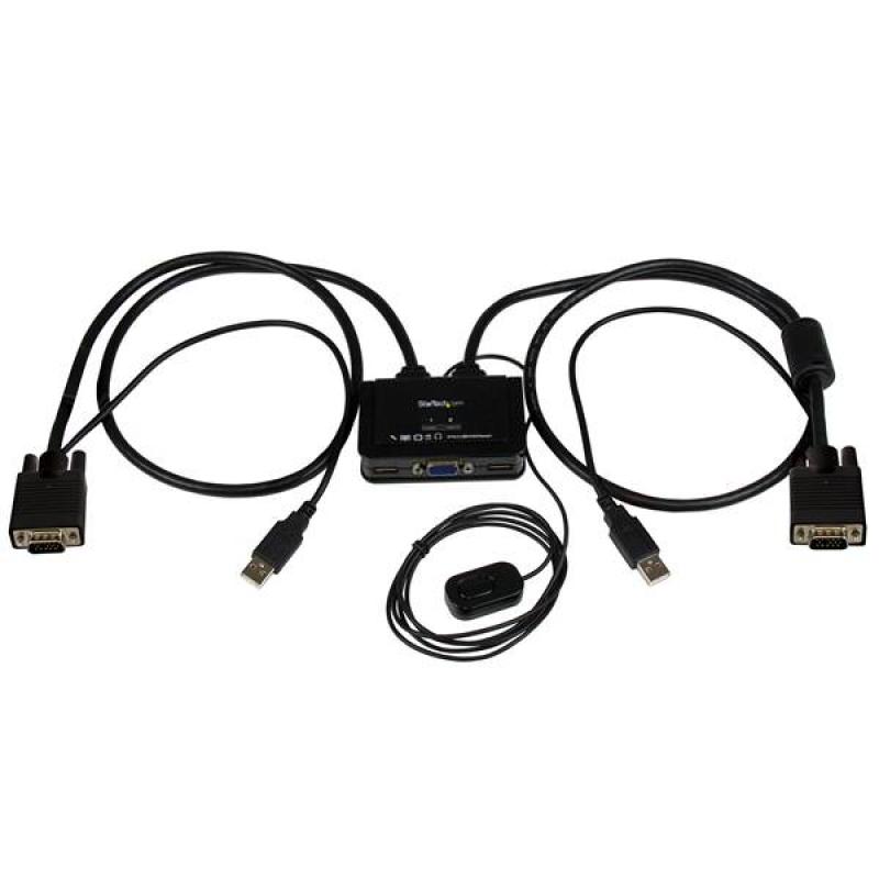 STARTECH SWITCH CONMUTADOR KVM CABLE CON 2 PUERTOS - Imagen 1