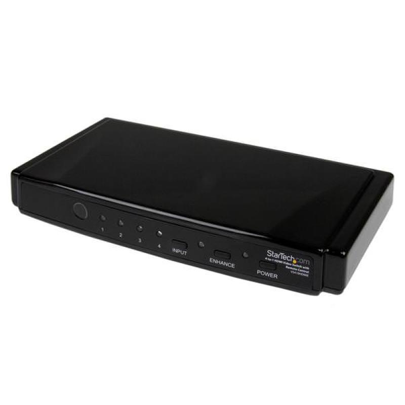 STARTECH CONMUTADOR HDMI 4 PUERTOS - 4X1 CON AUDIO - Imagen 1
