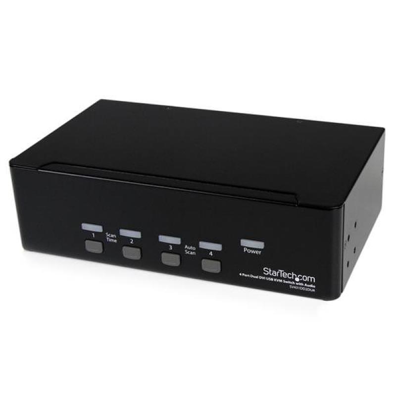 STARTECH CONMUTADOR SWITCH KVM 4 ORDENADORES 2 MON - Imagen 1