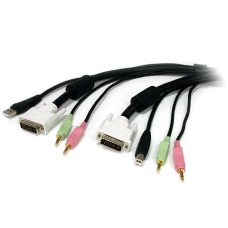 STARTECH CABLE KVM USB DVI 4 EN 1 CON AUDIO Y MIC - Imagen 1