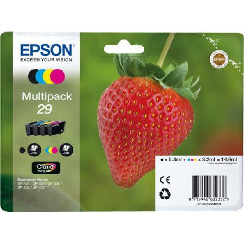 CARTUCHO EPSON T29 YL-CY-MG-BLK XP-235, XP-332, X - Imagen 1