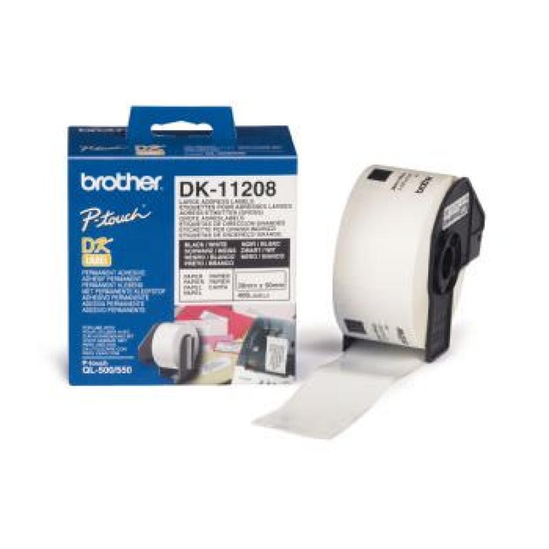 ETIQUETAS BROTHER DK11208 38-X90MM 400 ETIQUETAS - Imagen 1