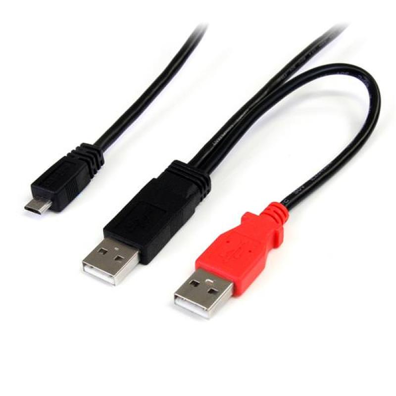 STARTECH CABLE 91CM MICRO B A USB A EN Y - Imagen 1