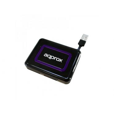 LECTOR EXTERNO USB TARJETAS APPROX NEGRO - Imagen 1