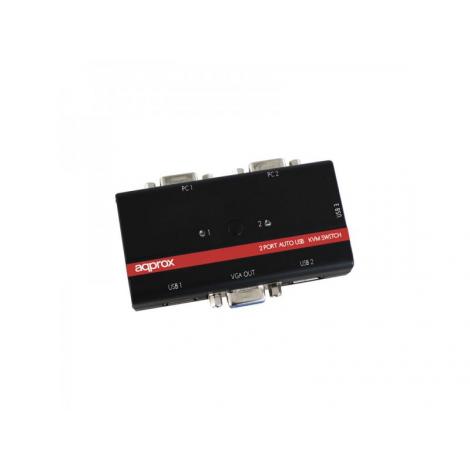 DATA SWITCH KVM 2X1 APPROX USB-VGA - Imagen 1