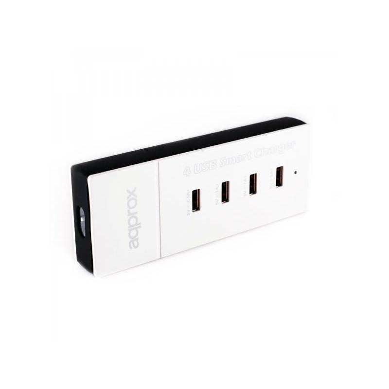 CARGADOR 4X USB APPROX PARED BLANCO - Imagen 1