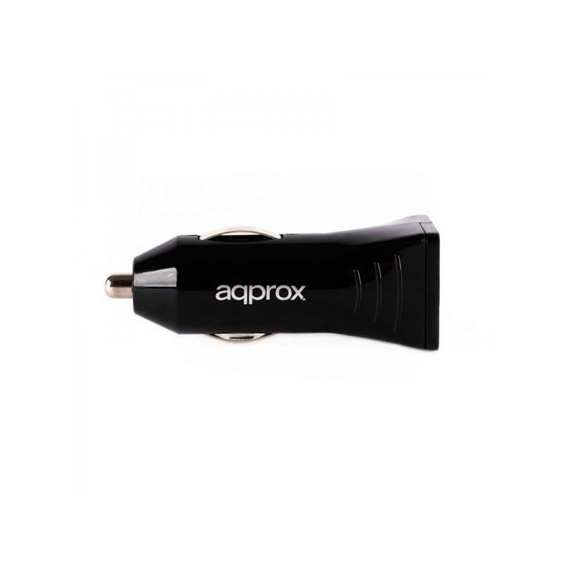 CARGADOR 2XUSB APPROX COCHE NEGRO - Imagen 1