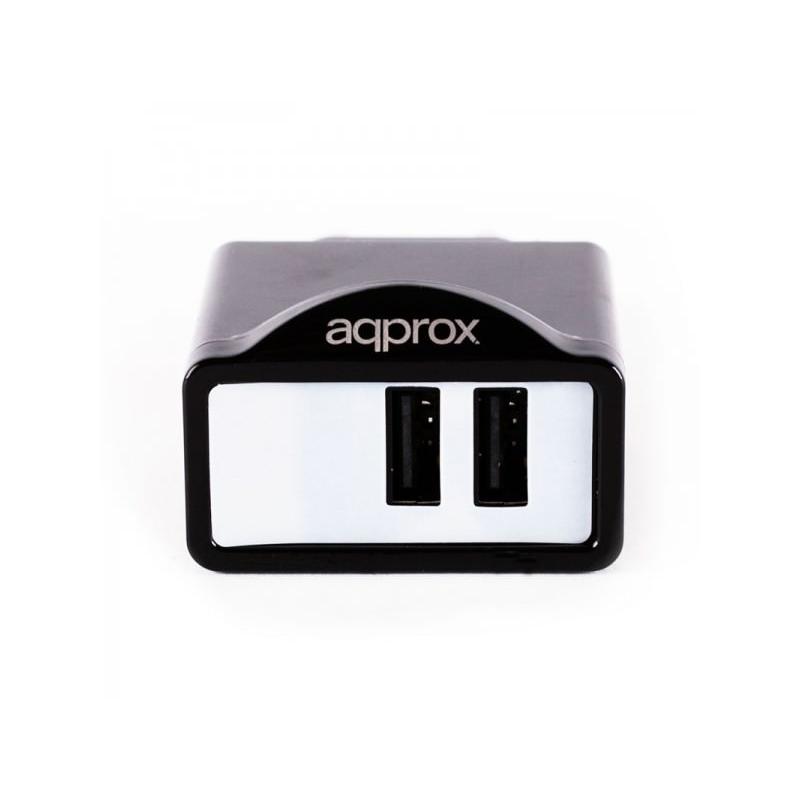 CARGADOR 2XUSB VIAJE APPROX PARED 2.1A NEGRO - Imagen 1