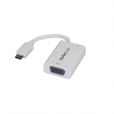 STARTECH ADAPTADOR USB-C A VGA CON PD BLANCO - Imagen 1