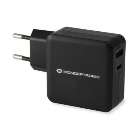 CARGADOR CONCEPTRONIC USB - USB-C 30W NEGRO - Imagen 1