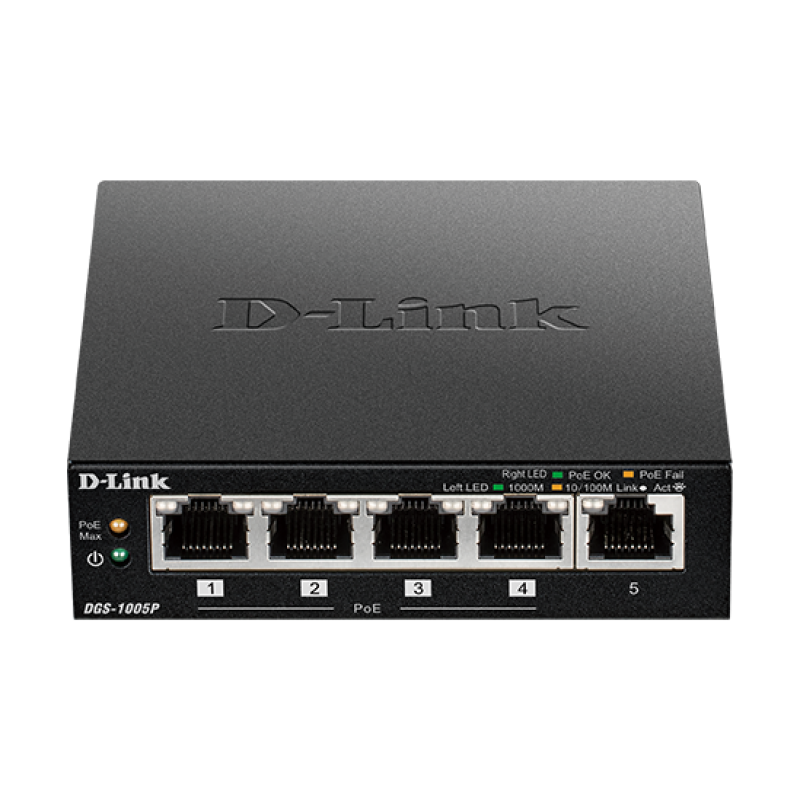 SWITCH D-LINK 5 PUERTOS 10-100-1000 (4PUERTOS POE) - Imagen 1