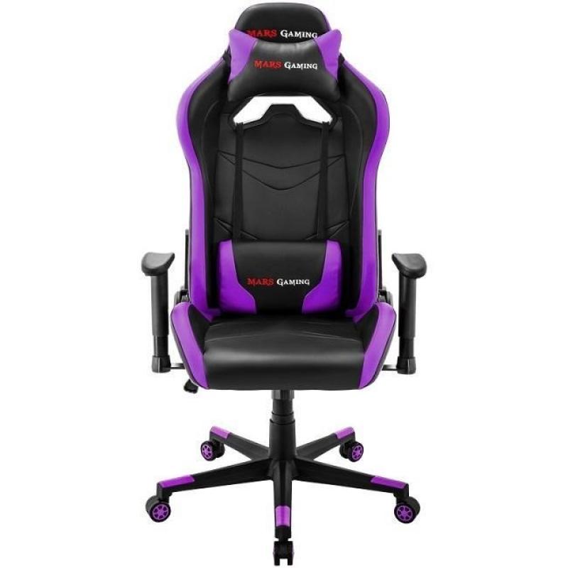 SILLA GAMER MARS GAMING MGC3BP NEGRA MORADO - Imagen 1