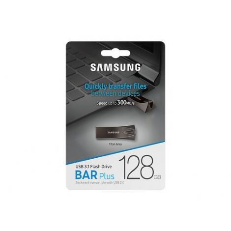 PEN DRIVE 128GB SAMSUNG BAR PLUS TITAN GRAY PLUS - Imagen 1