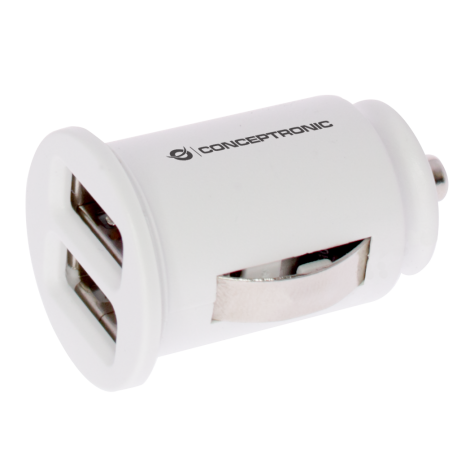 CARGADOR 2X USB POWER2GO COCHE BLANCO PACK 5 - Imagen 1