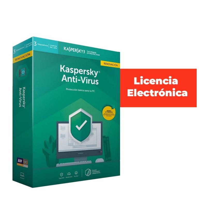 ANTIVIRUS ESD KASPERSKY 3 US RENOVACION LIC ELECTR - Imagen 1