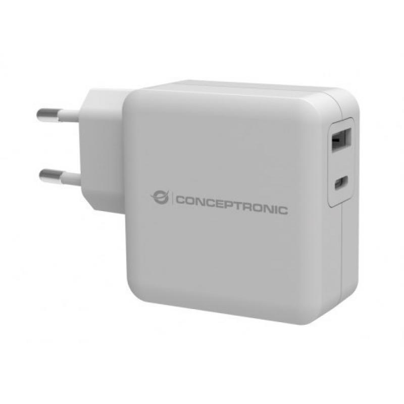 CARGADOR CONCEPTRONIC USB - USB-C 30W BLANCO - Imagen 1