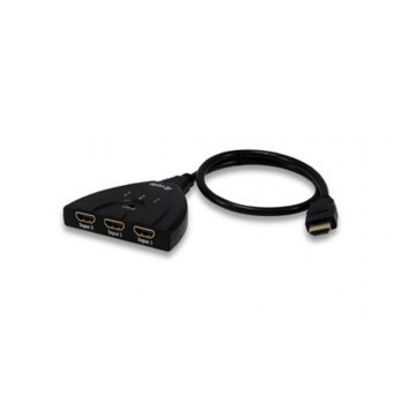 SWITCH HDMI EQUIP 3X1 FULL HD COMPACTO - Imagen 1