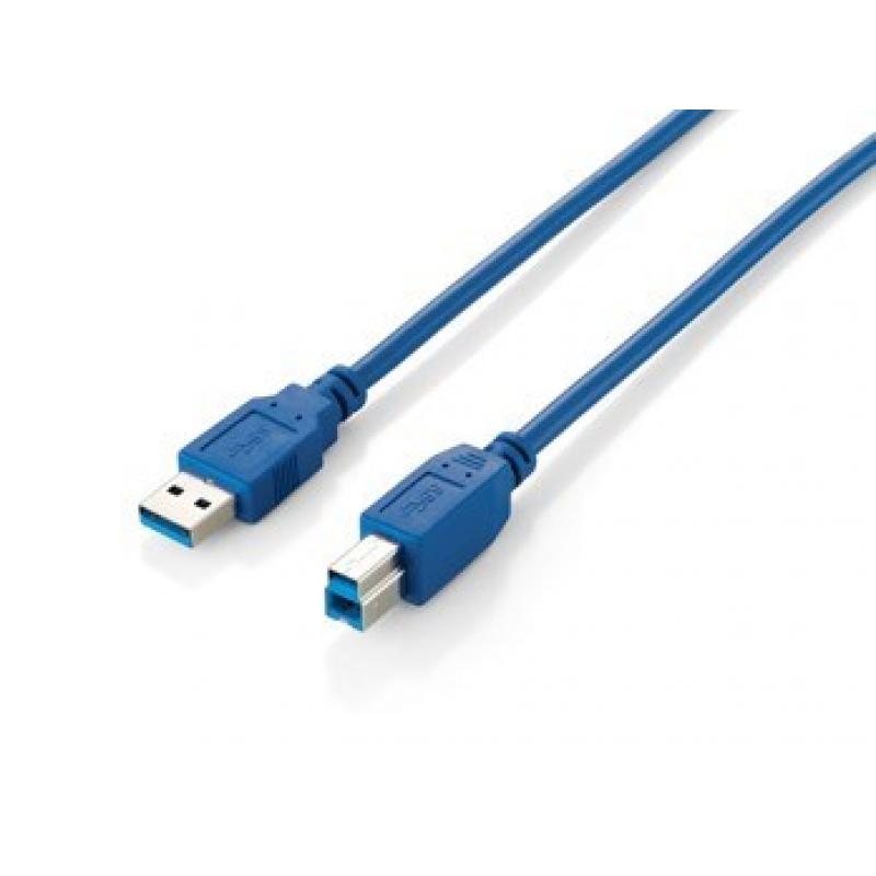 CABLE EQUIP USB 3.0 A-M-B-M 1M AZUL - Imagen 1