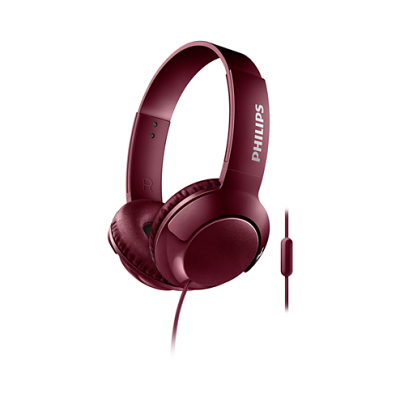 AURICULAR PHILIPS DIADEMA BASS+ CON MICRO ROJO - Imagen 1