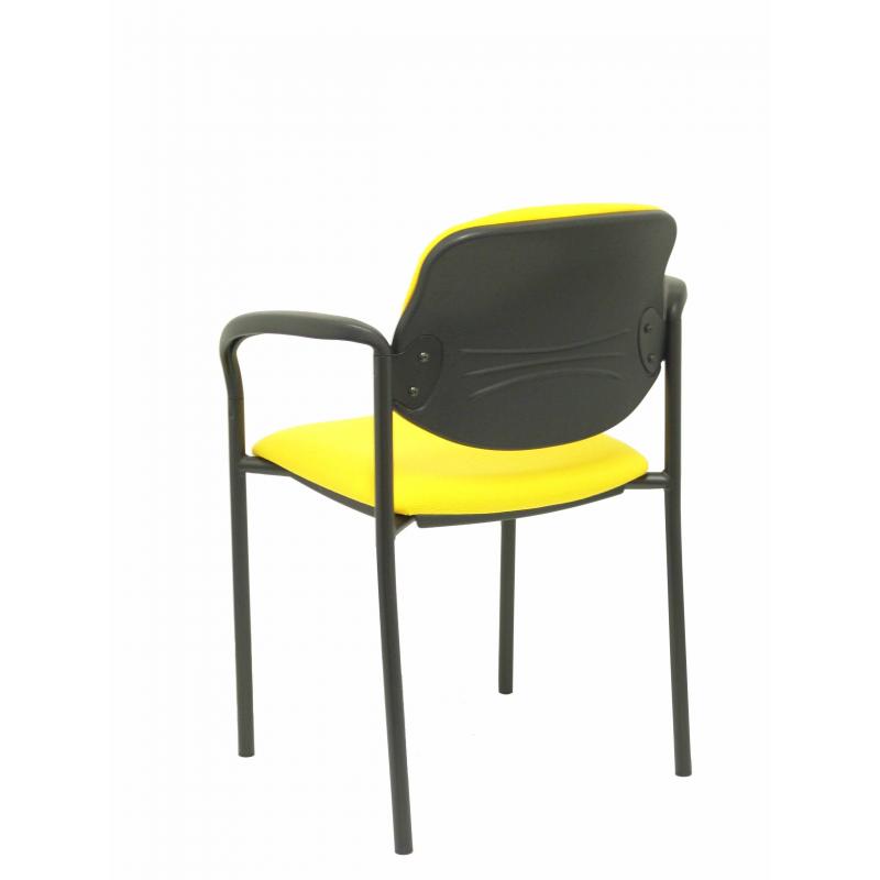 SILLA FIJA VILLALGORDO BALI AMARILLO CHASIS NEGRO - Imagen 1