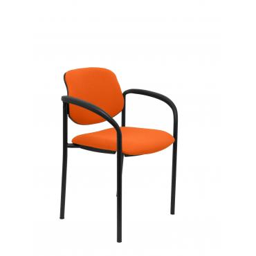 SILLA FIJA VILLALGORDO BALI NARANJA CHASIS NEGRO - Imagen 1