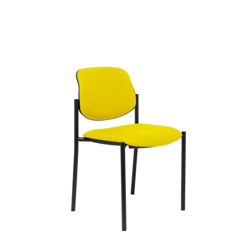 SILLA FIJA VILLALGORDO SIMILPIEL AMARILLO CHASIS - Imagen 1