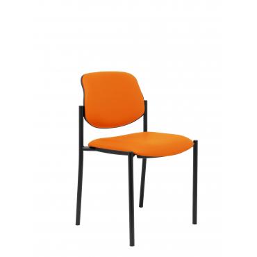 SILLA FIJA VILLALGORDO SIMILPIEL NARANJA CHASIS N - Imagen 1