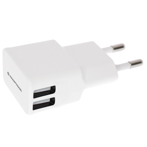 CARGADOR 5V 2XUSB POWER2GO PARED 2A BLANCO - Imagen 1