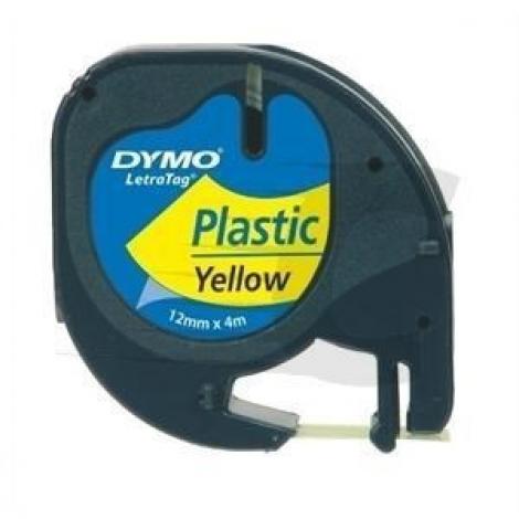 CINTA DYMO 91202 12MMX4M PLASTICO AMARILLA LETRAGR - Imagen 1