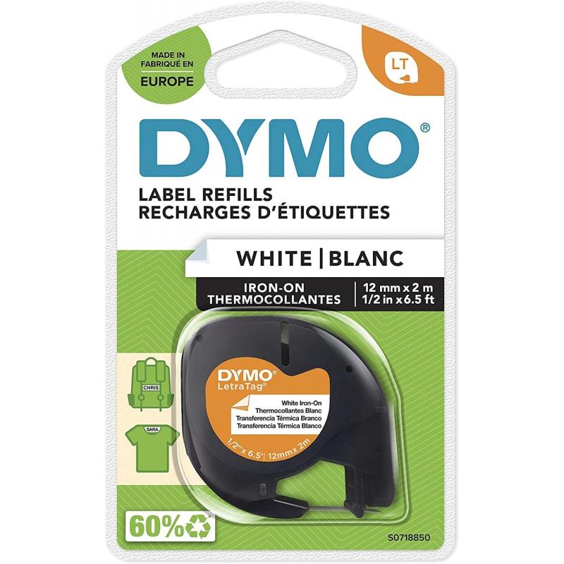 CINTA DYMO 18769 12MMX2M TELA BLANCA LETRAGRAF - Imagen 1