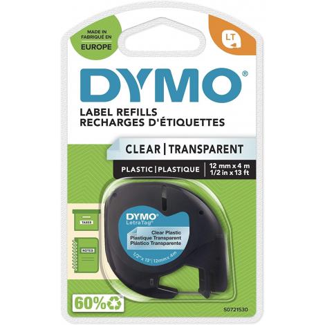 CINTA DYMO 12267 12MMX4M PLASTICO TRANPARENTE LETR - Imagen 1