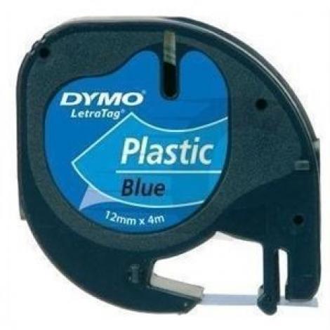 CINTA DYMO 91204 12MMX4M PLASTICO AZUL LETRAGRAF - Imagen 1