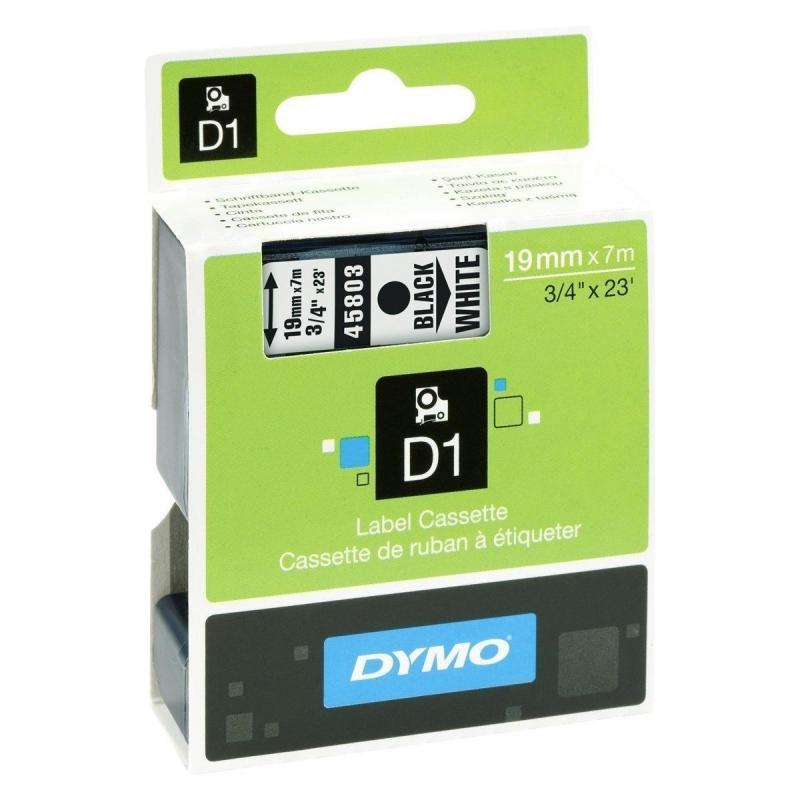 CINTA DYMO TT D1 45803 BLANCO-NEGRO 19MMX7M POLIES - Imagen 1