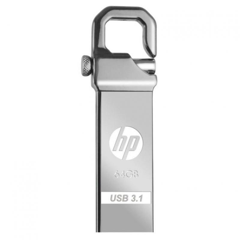 PEN DRIVE 64GB HP METALICO X750W MOSQUETON - Imagen 1