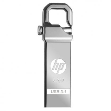 PEN DRIVE 64GB HP METALICO X750W MOSQUETON - Imagen 1