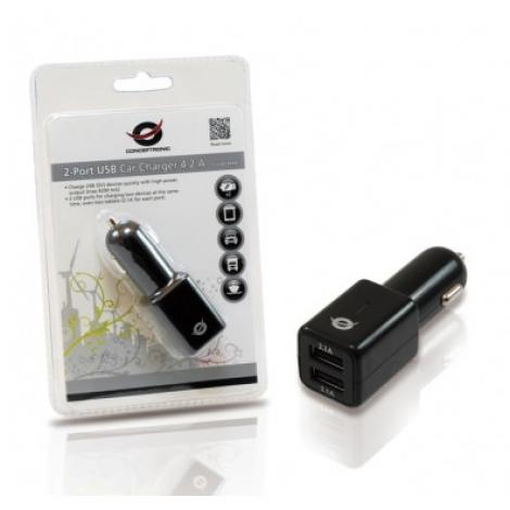 CARGADOR USB CONCEPTRONIC COCHE 4.2A 2PUERTOS - Imagen 1