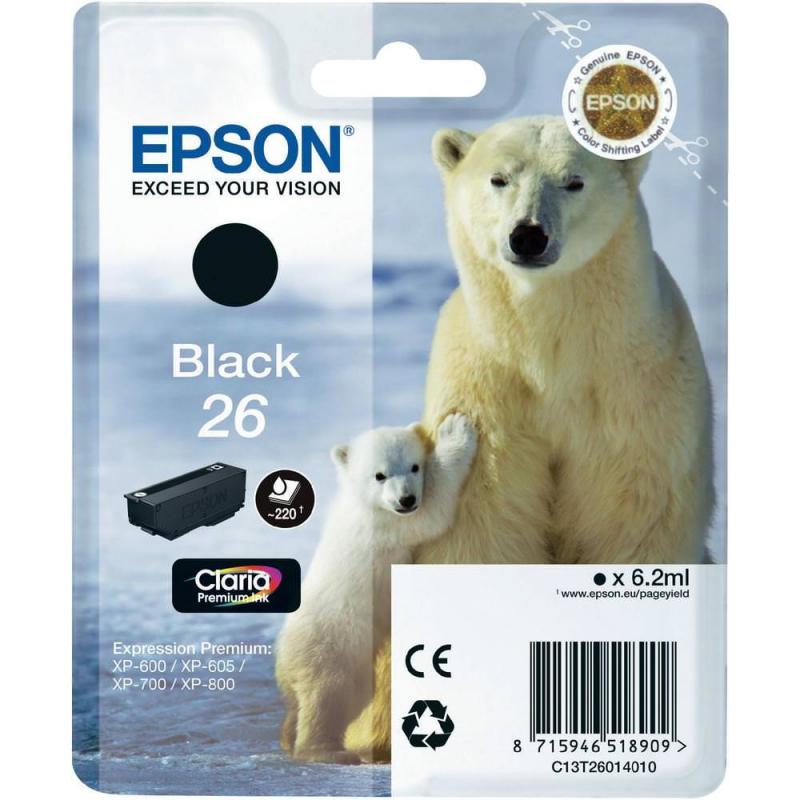 CARTUCHO EPSON T26 XP 600 605 700 800 NEGRO - Imagen 1