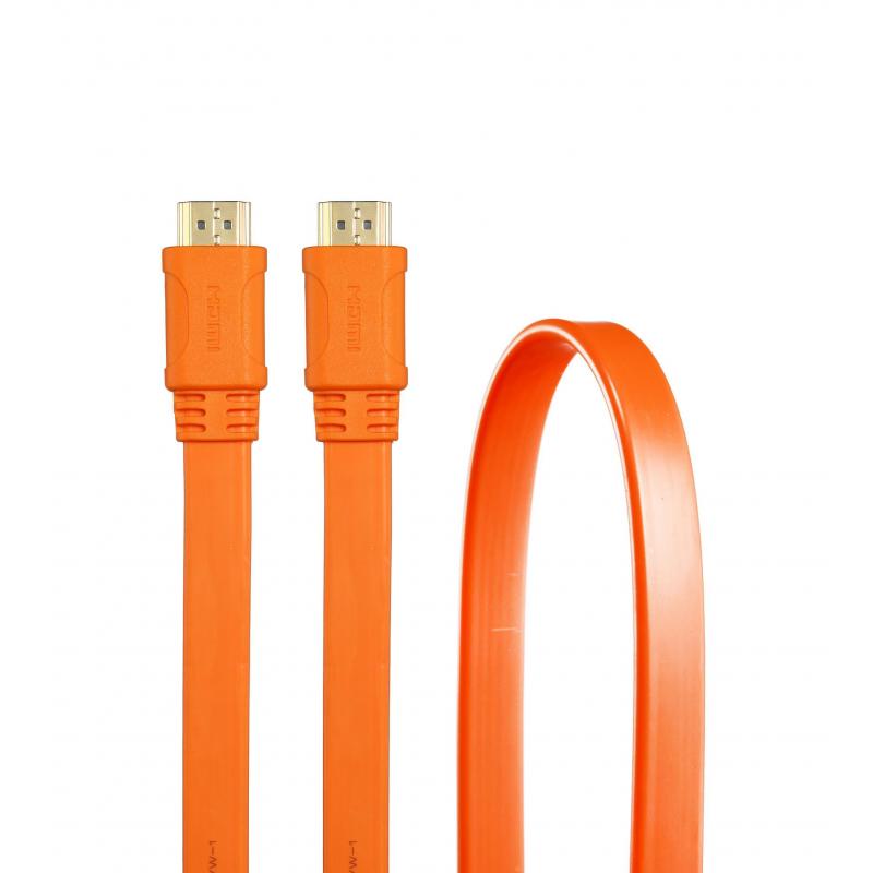 CABLE 3GO HDMI V1.4 PLANO 1.8M 24K NARANJA - Imagen 1